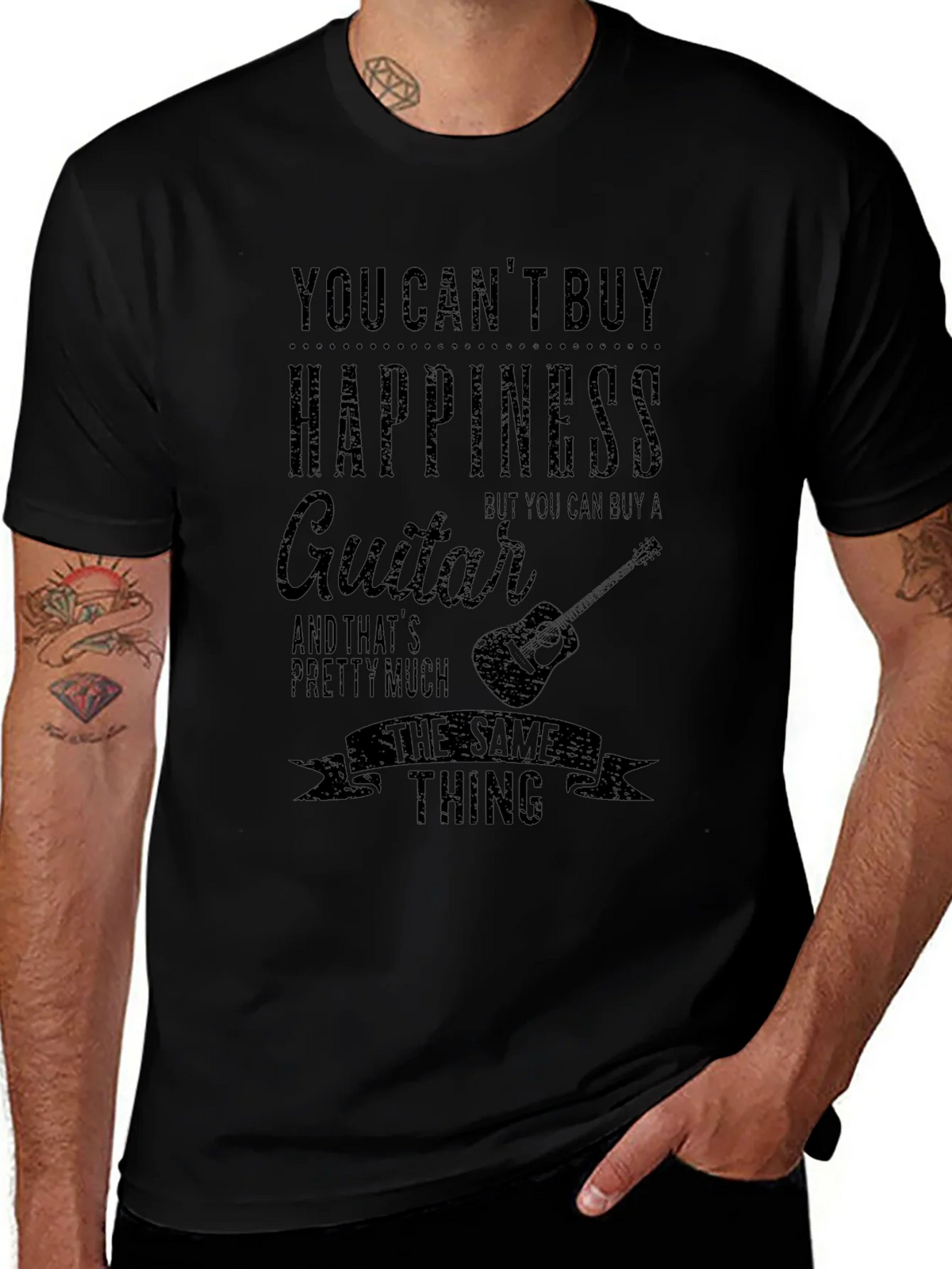 Guitar Happiness Graphic T-Shirt - Music Lover Tee product image 1
