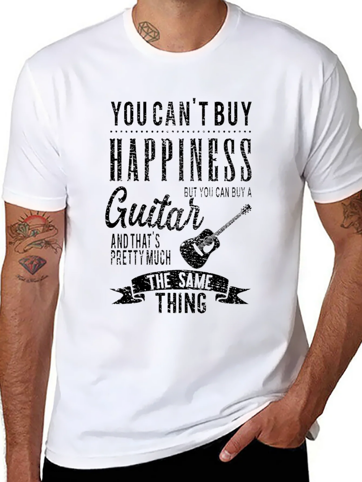 Guitar Happiness Graphic T-Shirt - Music Lover Tee product image 4