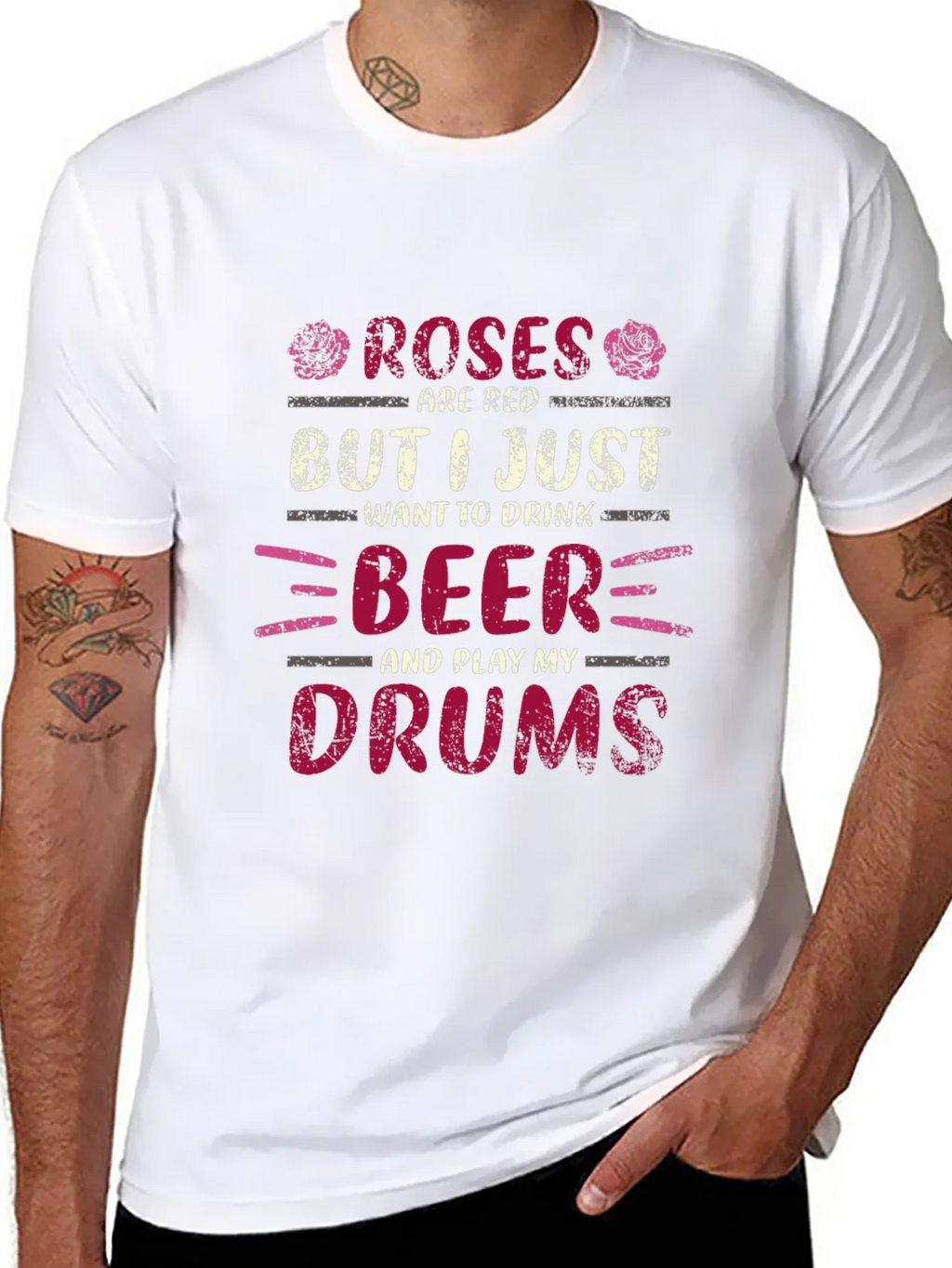 Roses are Red Beer and Drums T-Shirt product image 7