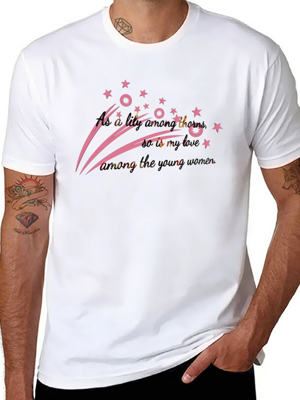 Stylish Black T-Shirt with Pink Star Design product image 6