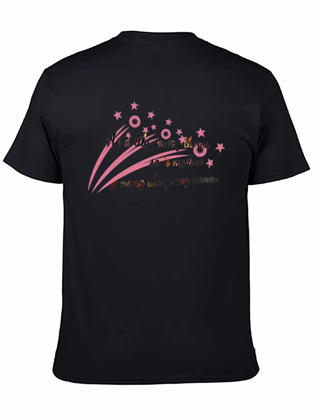 Stylish Black T-Shirt with Pink Star Design product image 4