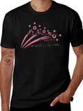 Stylish Black T-Shirt with Pink Star Design product image 1