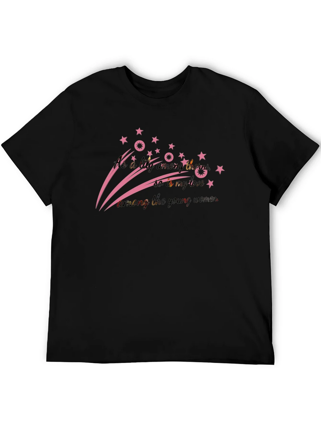 Stylish Black T-Shirt with Pink Star Design product image 5