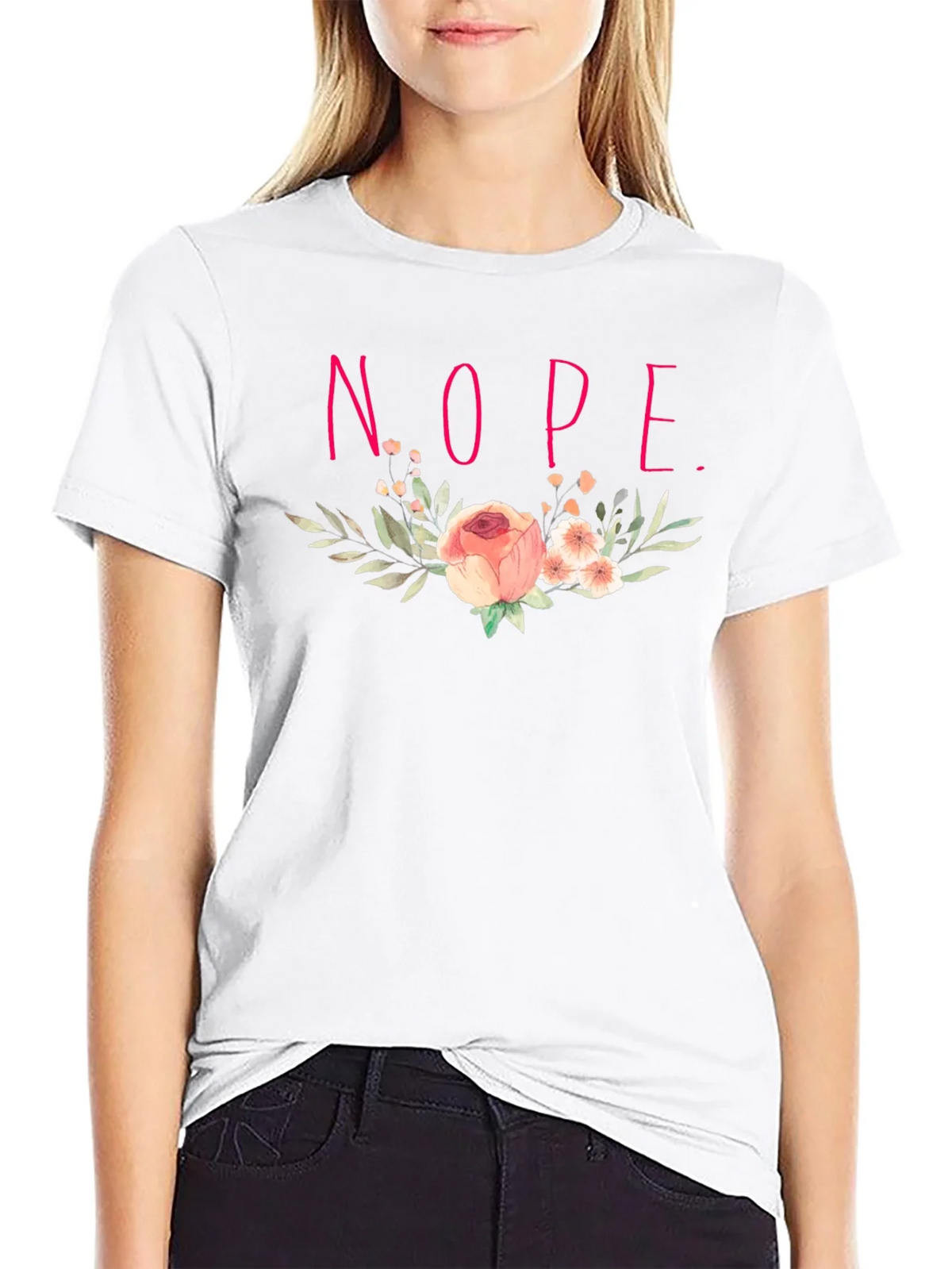 Floral Nope. Graphic Tee product image 8