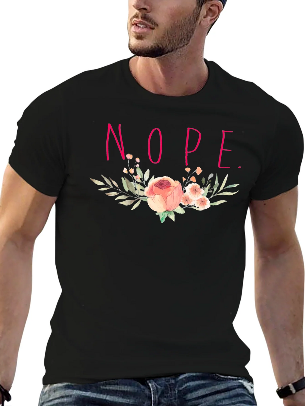 Floral Nope. Graphic Tee product image 6