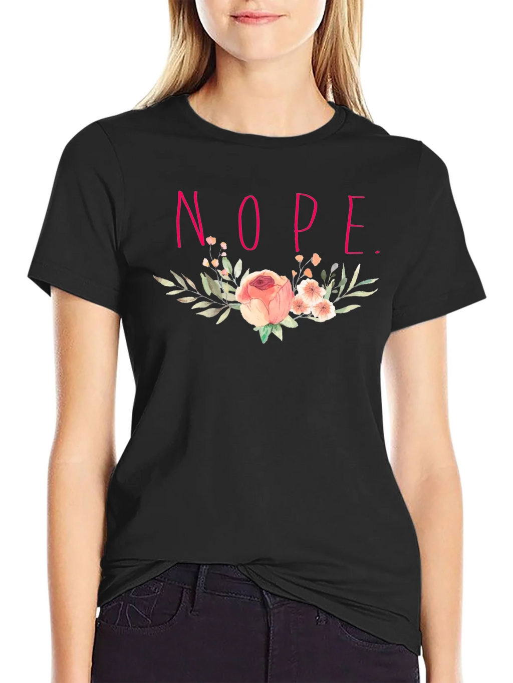 Floral Nope. Graphic Tee product image 2