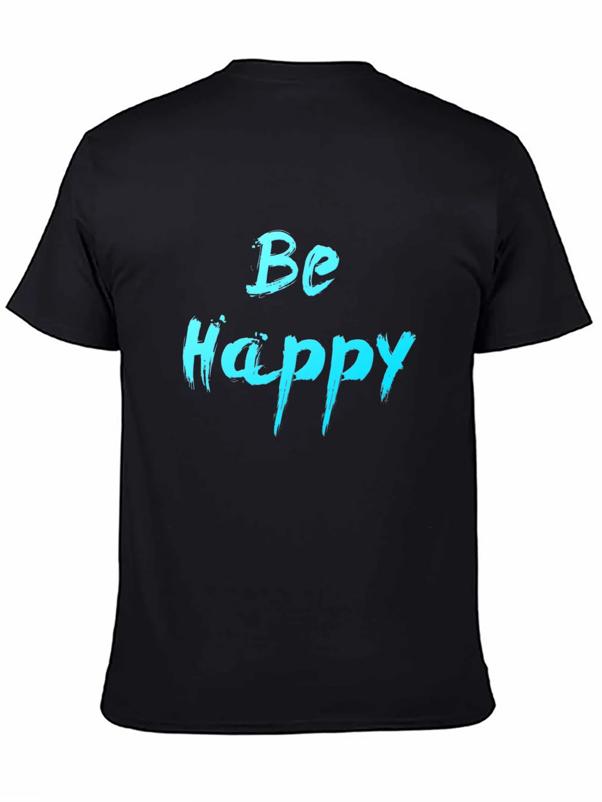 Be Happy Graphic Tee - Black Cotton Comfort product image 4