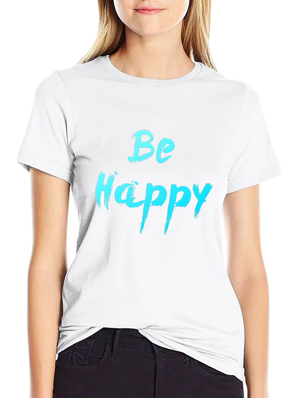 Be Happy Graphic Tee - Black Cotton Comfort product image 8