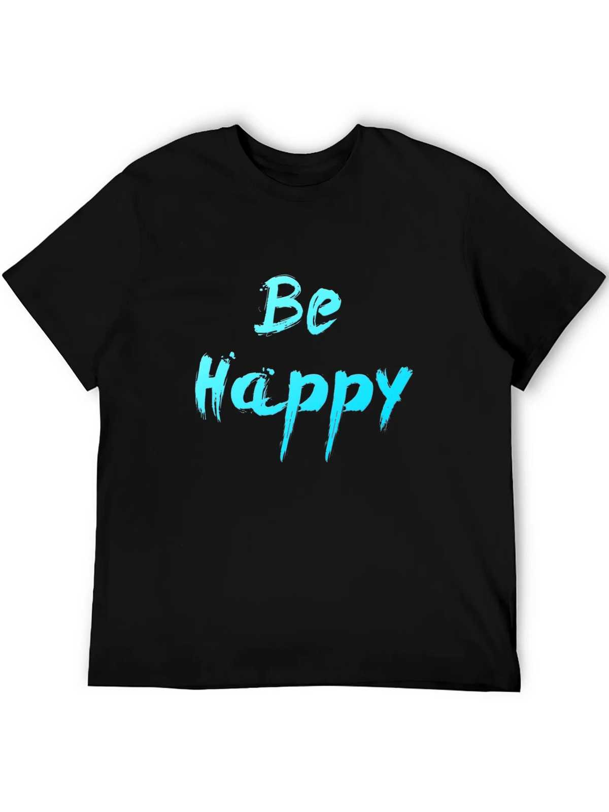 Be Happy Graphic Tee - Black Cotton Comfort product image 5