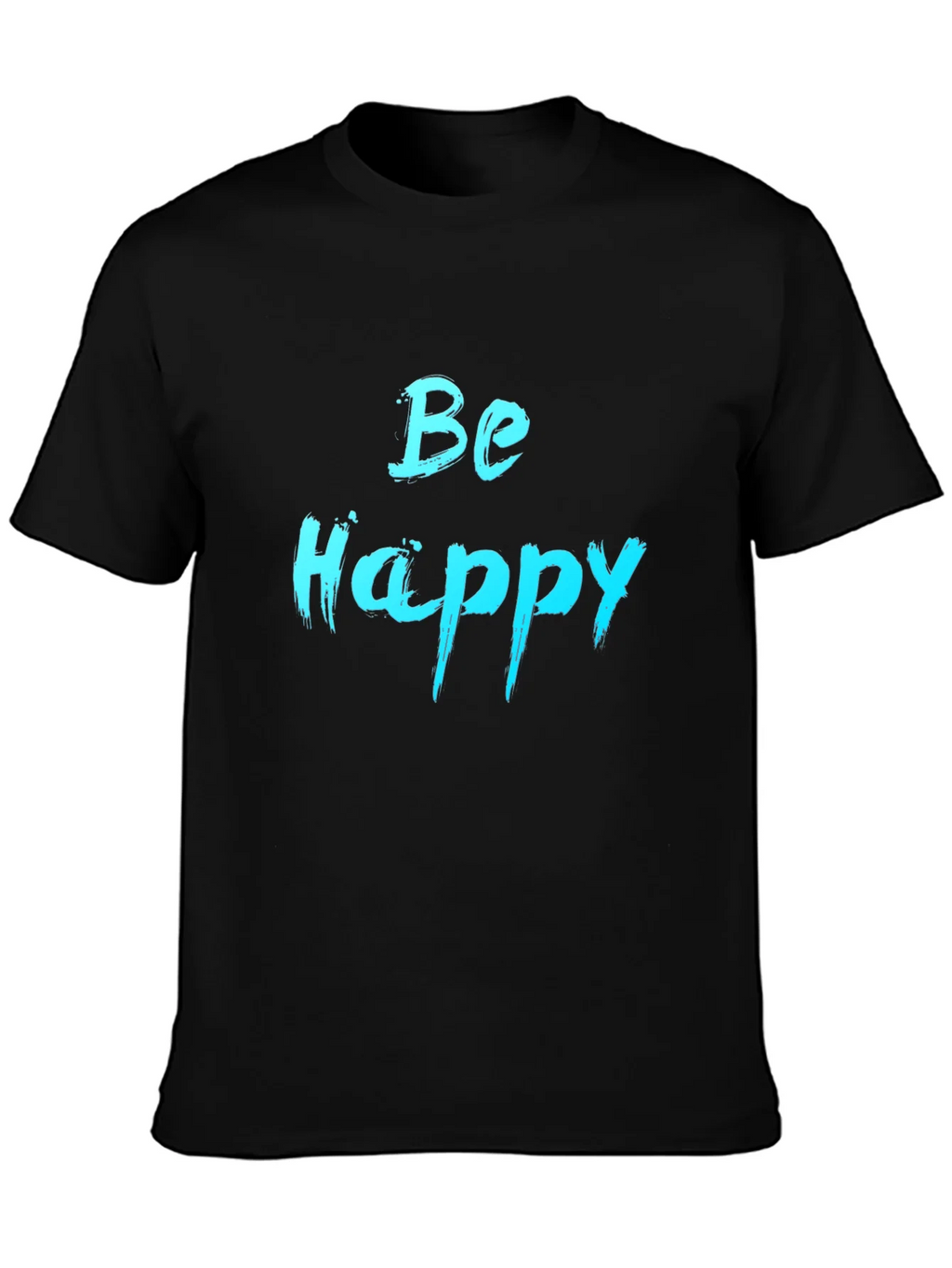 Be Happy Graphic Tee - Black Cotton Comfort product image 3