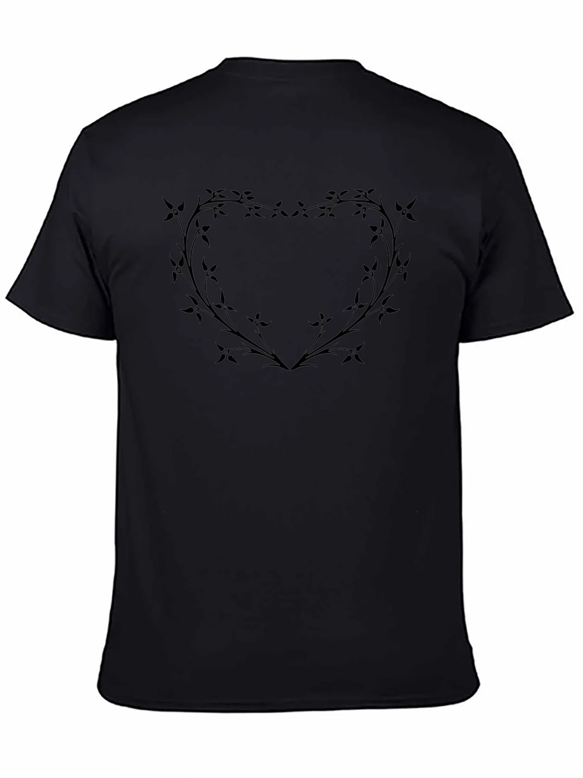 Floral Heart Graphic Black T-Shirt - Stylish & Unique product image 4
