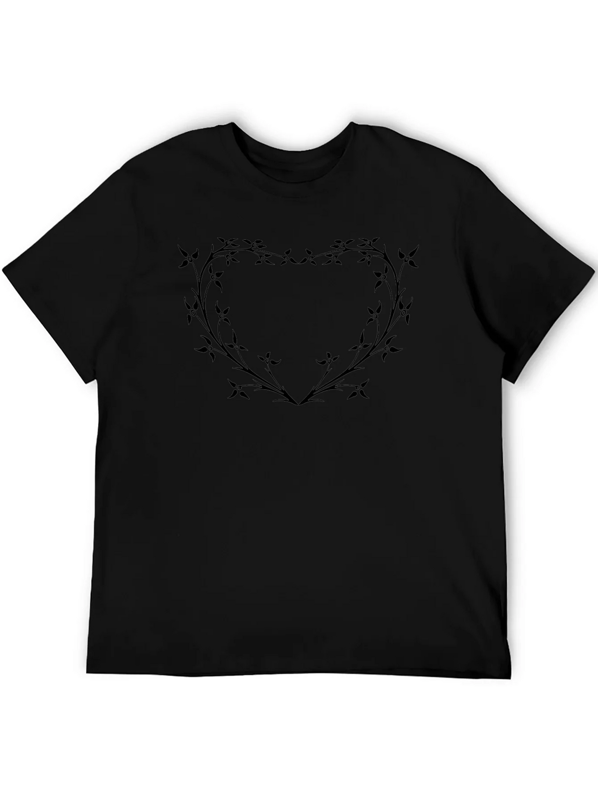 Floral Heart Graphic Black T-Shirt - Stylish & Unique product image 5