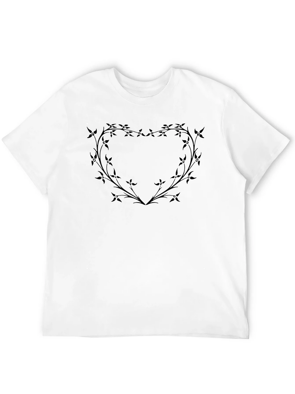 Floral Heart Graphic Black T-Shirt - Stylish & Unique product image 11