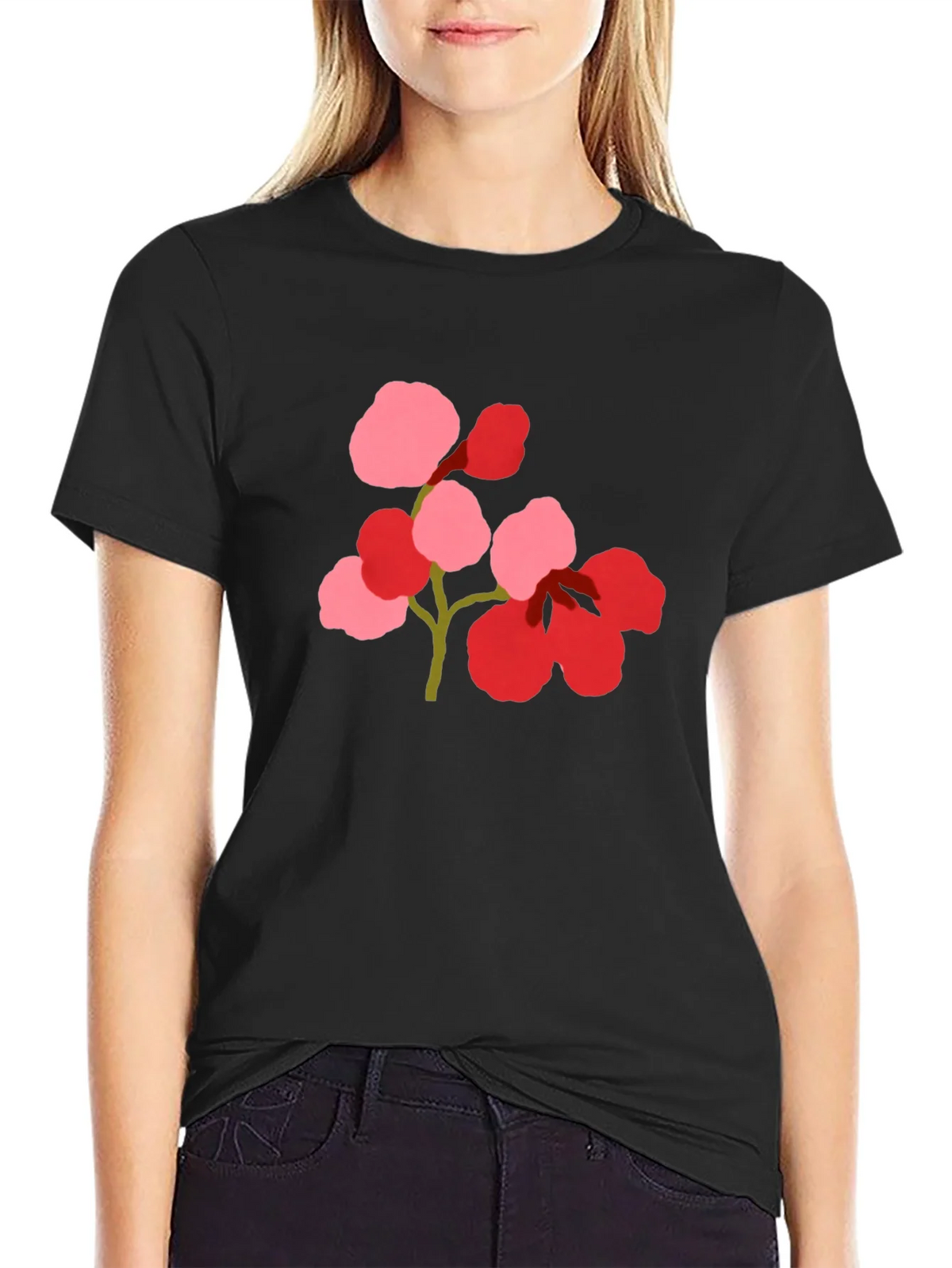 Floral Print Black Tee product image 2