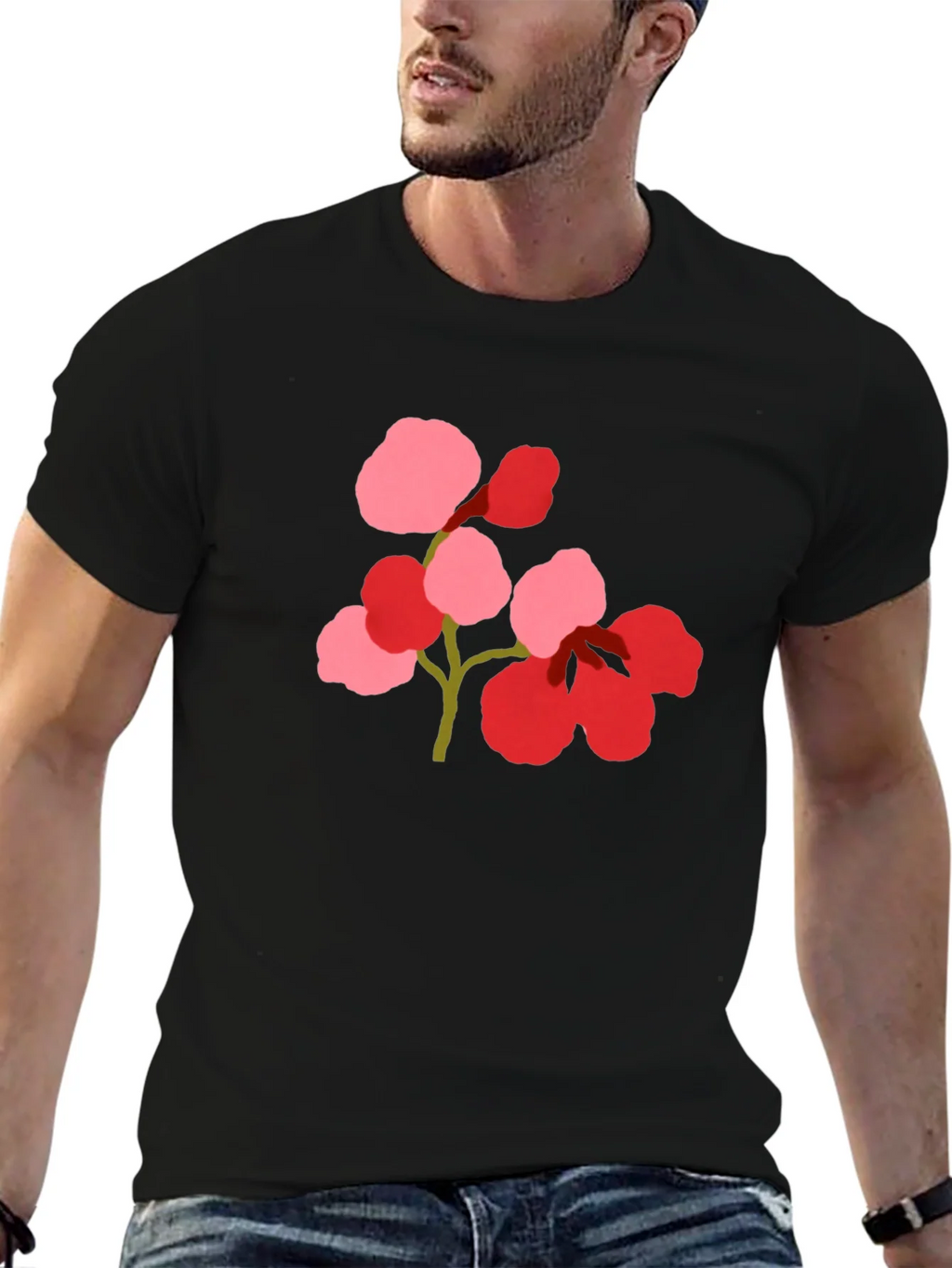 Floral Print Black Tee product image 6