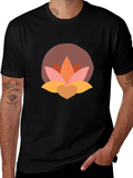 Lotus Flower Graphic Tee - Modern Black T-Shirt product image 1