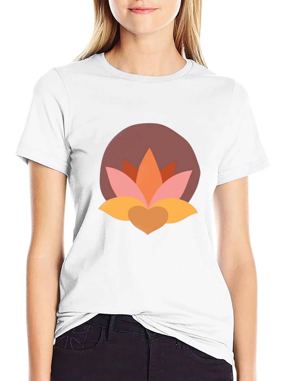 Lotus Flower Graphic Tee - Modern Black T-Shirt product image 6