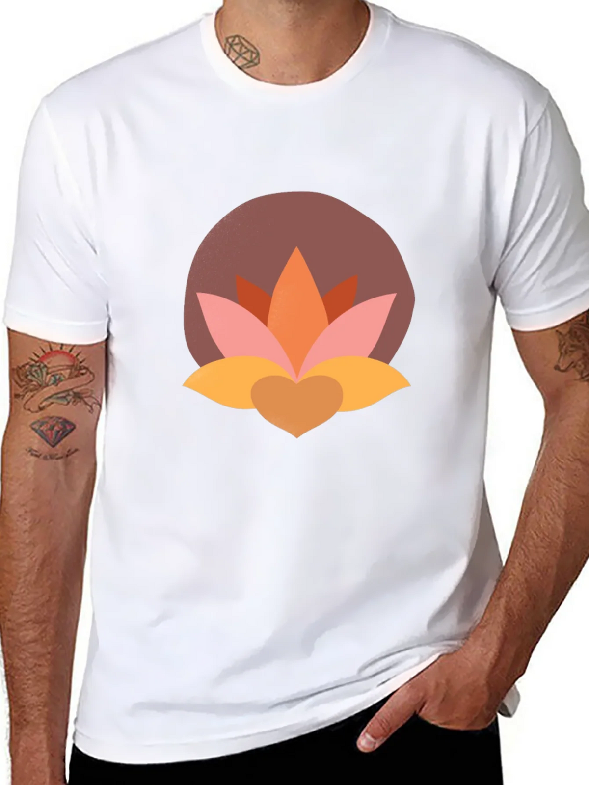 Lotus Flower Graphic Tee - Modern Black T-Shirt product image 5
