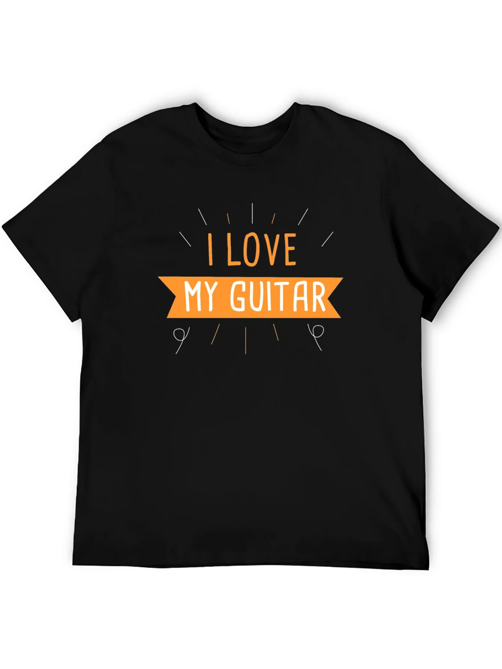 I Love My Guitar Black T-Shirt product image 4