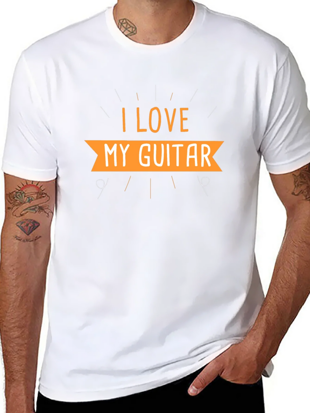 I Love My Guitar Black T-Shirt product image 6