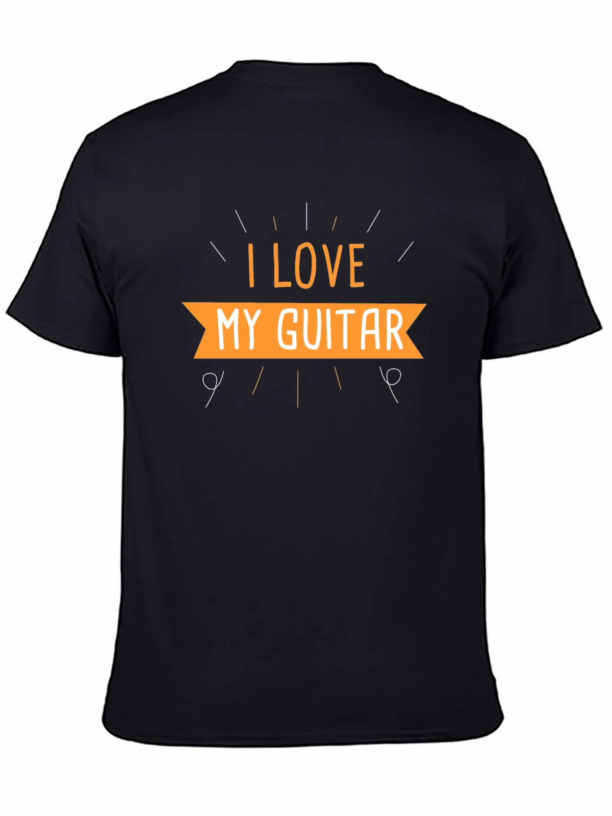 I Love My Guitar Black T-Shirt product image 3