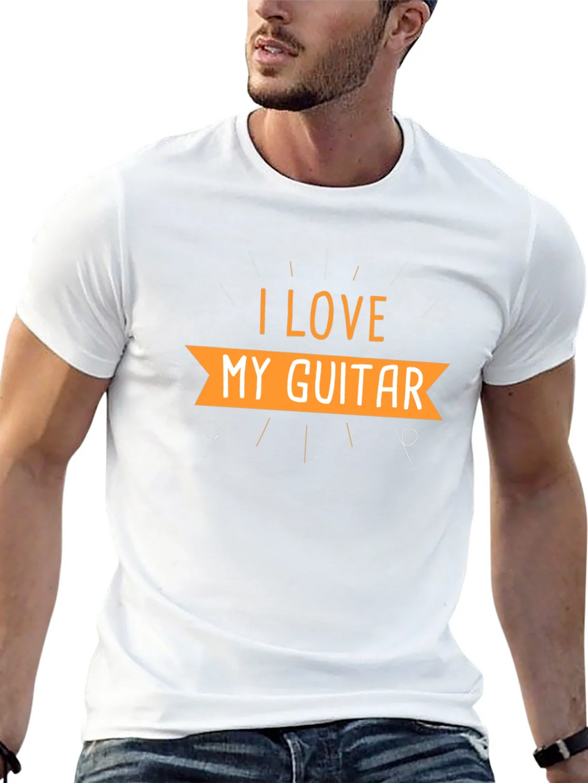 I Love My Guitar Black T-Shirt product image 11