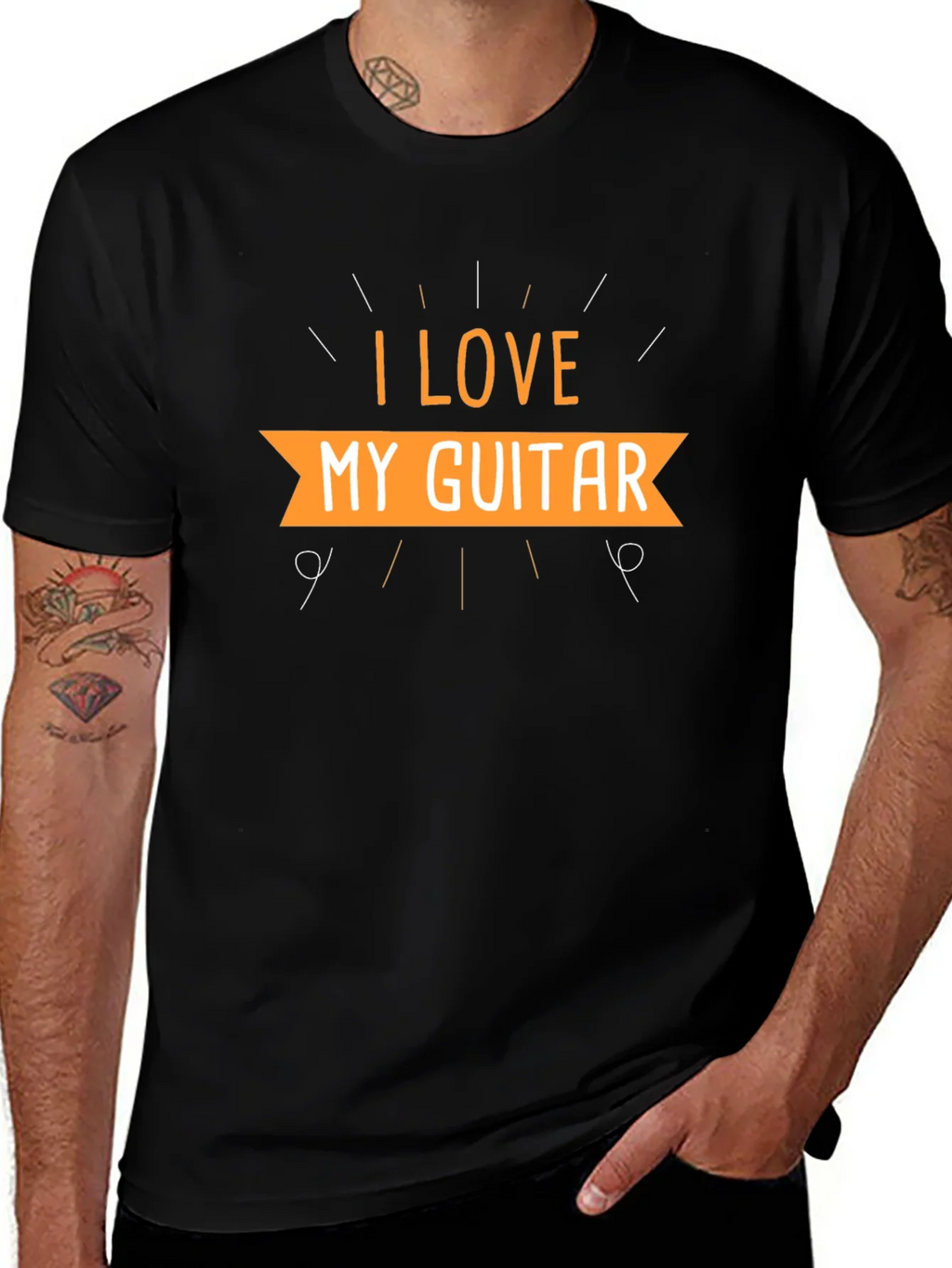 I Love My Guitar Black T-Shirt product image 1