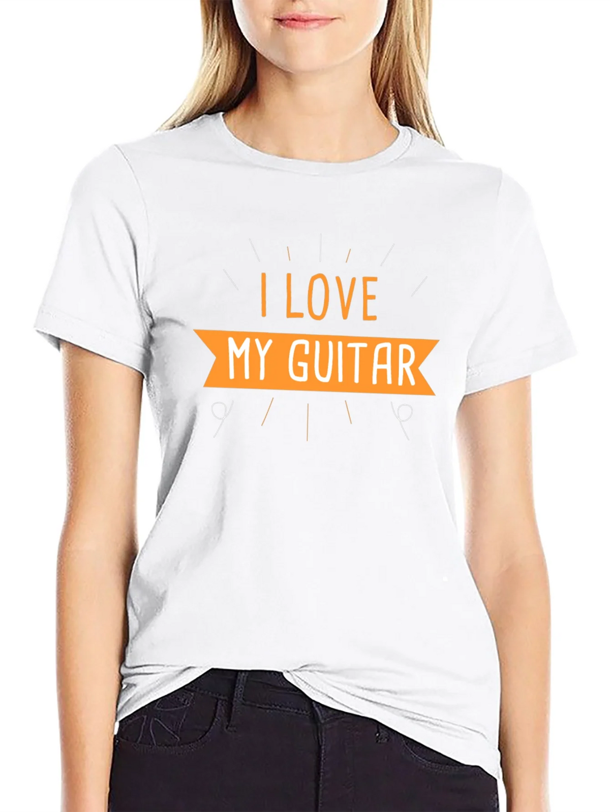 I Love My Guitar Black T-Shirt product image 7