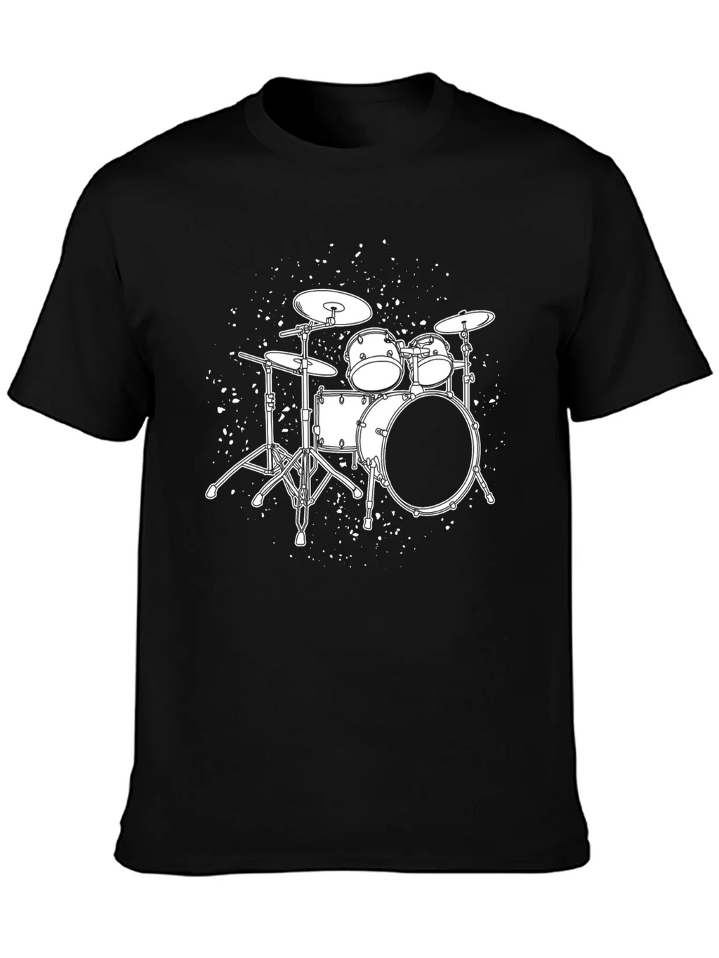 Drum Set T-Shirt - Black Graphic Tee for Music Lovers product image 3