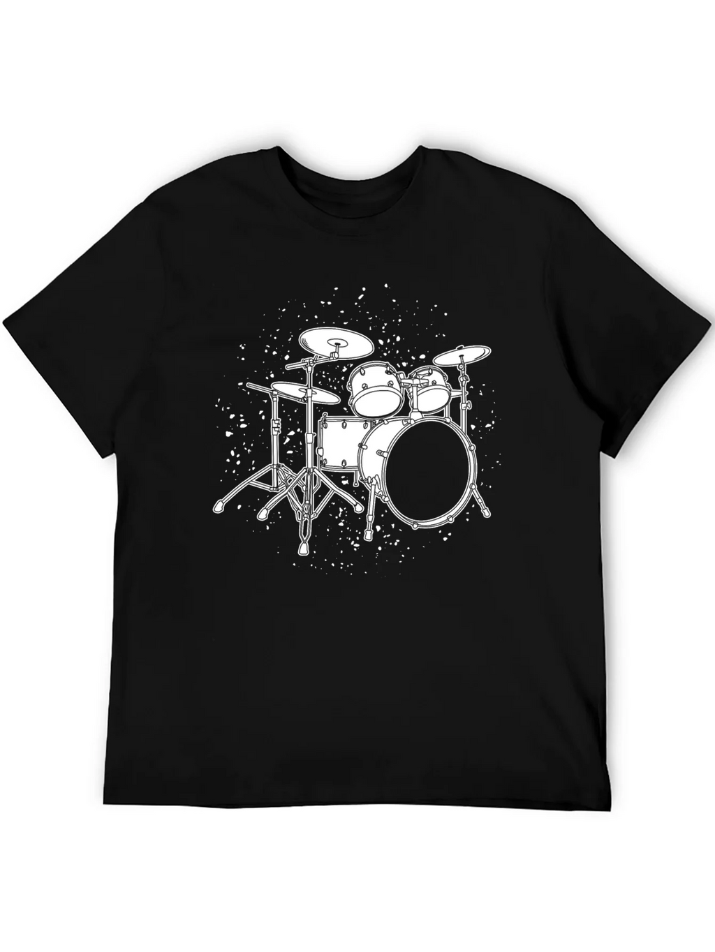 Drum Set T-Shirt - Black Graphic Tee for Music Lovers product image 5