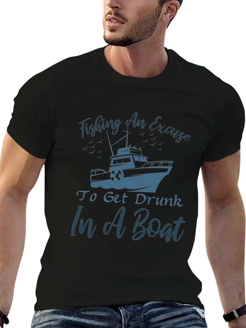 Fishing Boat Graphic Tee - Get Drunk In A product image 6