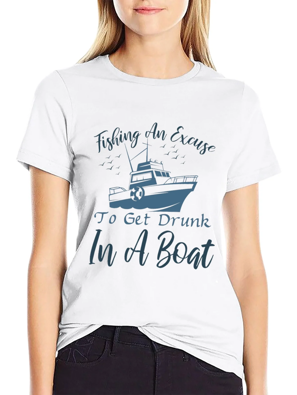 Fishing Boat Graphic Tee - Get Drunk In A product image 8