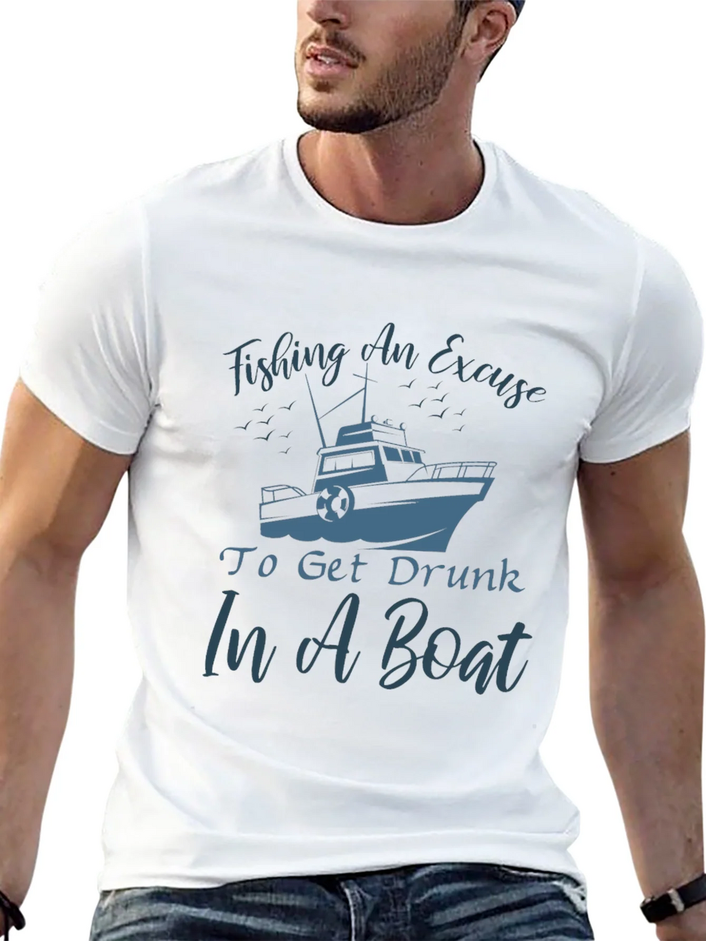 Fishing Boat Graphic Tee - Get Drunk In A product image 12