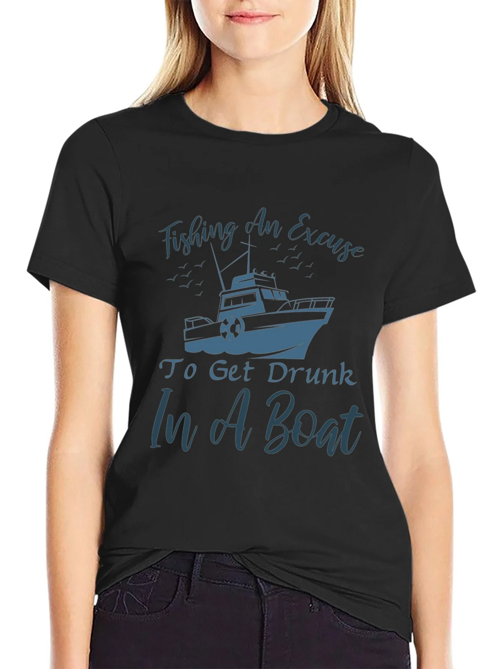 Fishing Boat Graphic Tee - Get Drunk In A product image 2