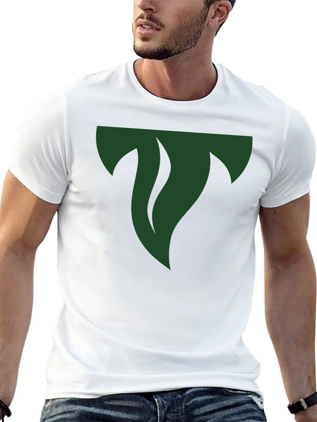 Mens Black Tee with Abstract Green Logo product image 7