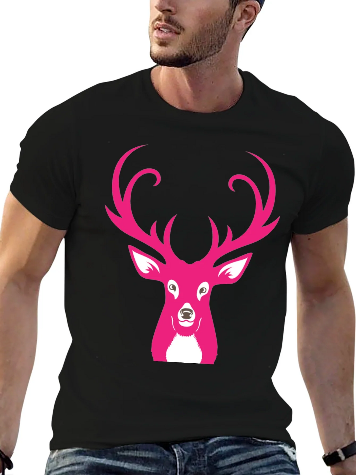 Pink Deer Graphic T-Shirt product image 5