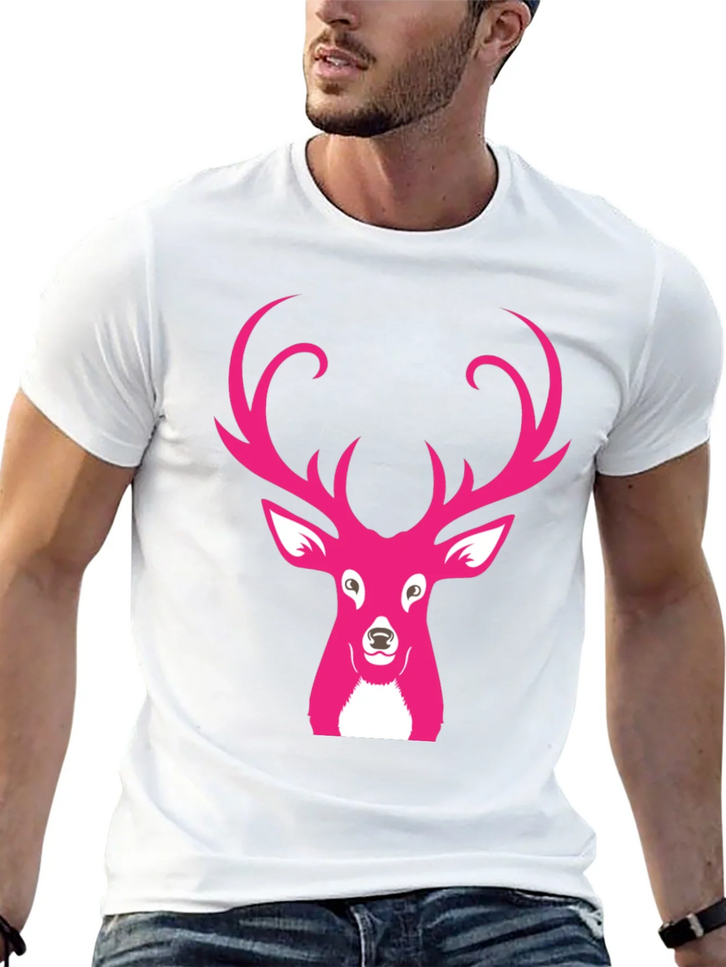 Pink Deer Graphic T-Shirt product image 10