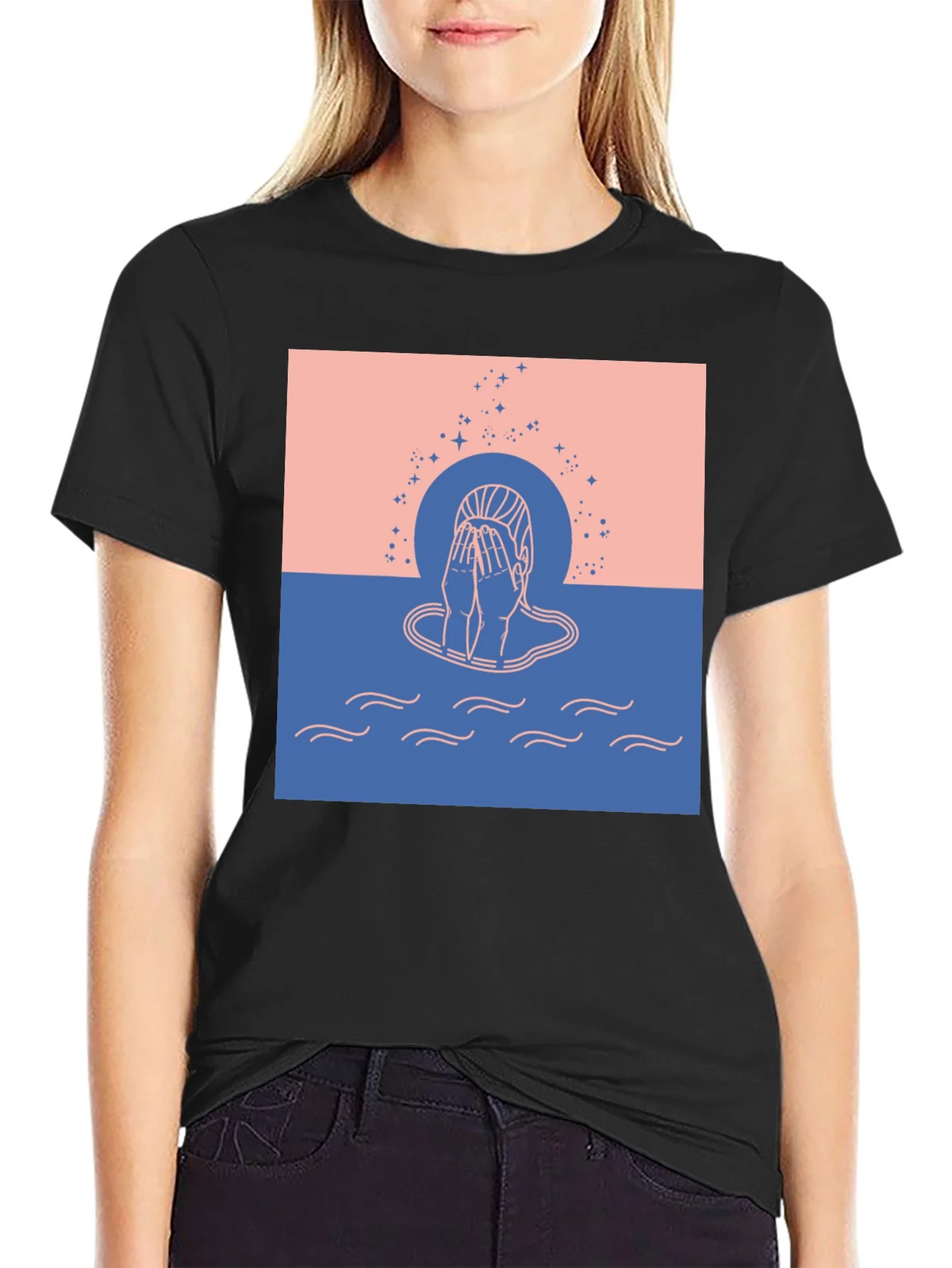 Contemplative Graphic Tee - Unisex Black T-Shirt product image 2