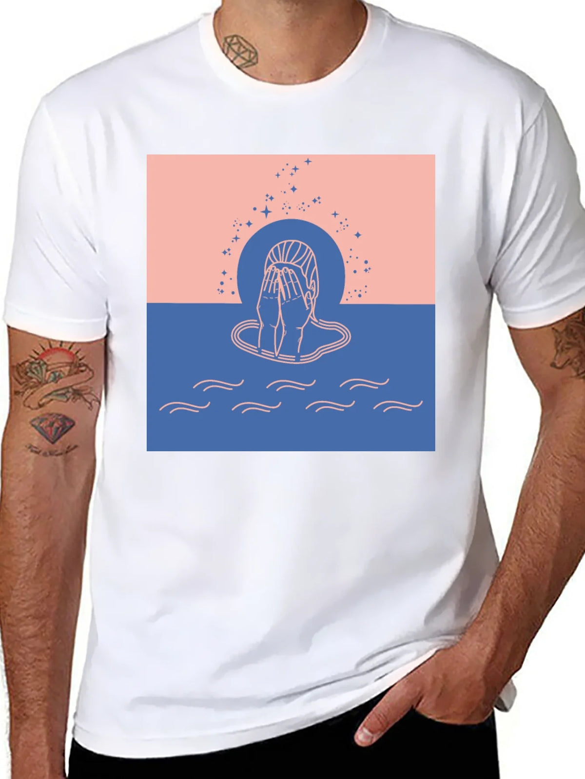Contemplative Graphic Tee - Unisex Black T-Shirt product image 7