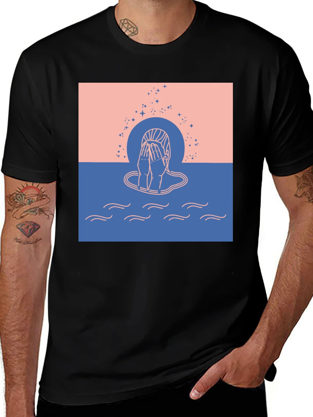 Contemplative Graphic Tee - Unisex Black T-Shirt product image 1
