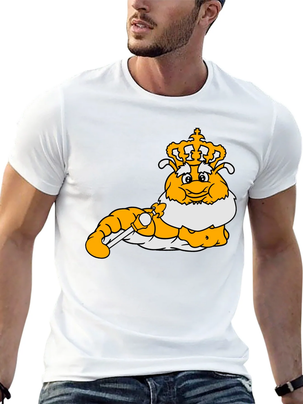 Cartoon Caterpillar King Graphic T-Shirt product image 12