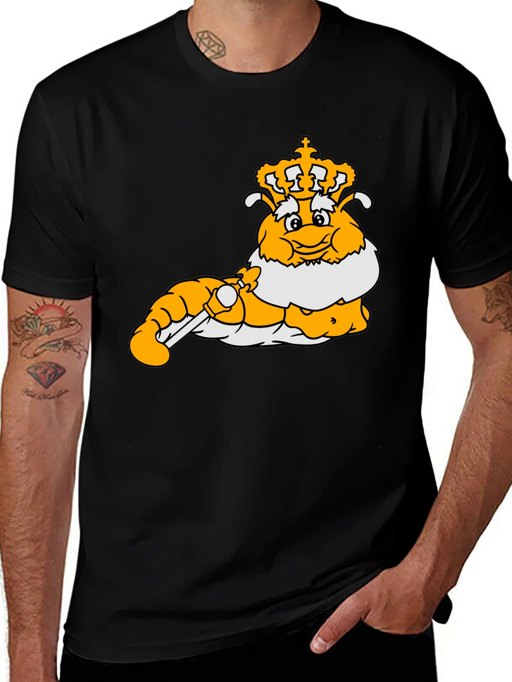 Cartoon Caterpillar King Graphic T-Shirt product image 1