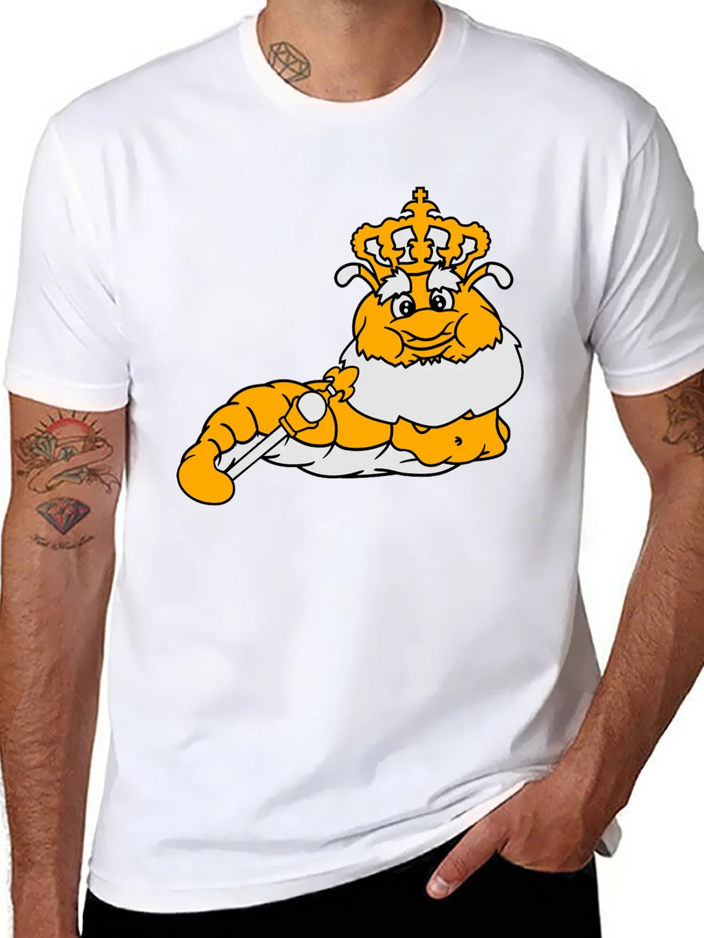 Cartoon Caterpillar King Graphic T-Shirt product image 7