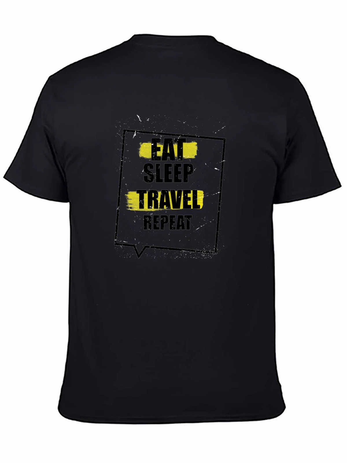 Eat Sleep Travel Repeat Black T-Shirt product image 3