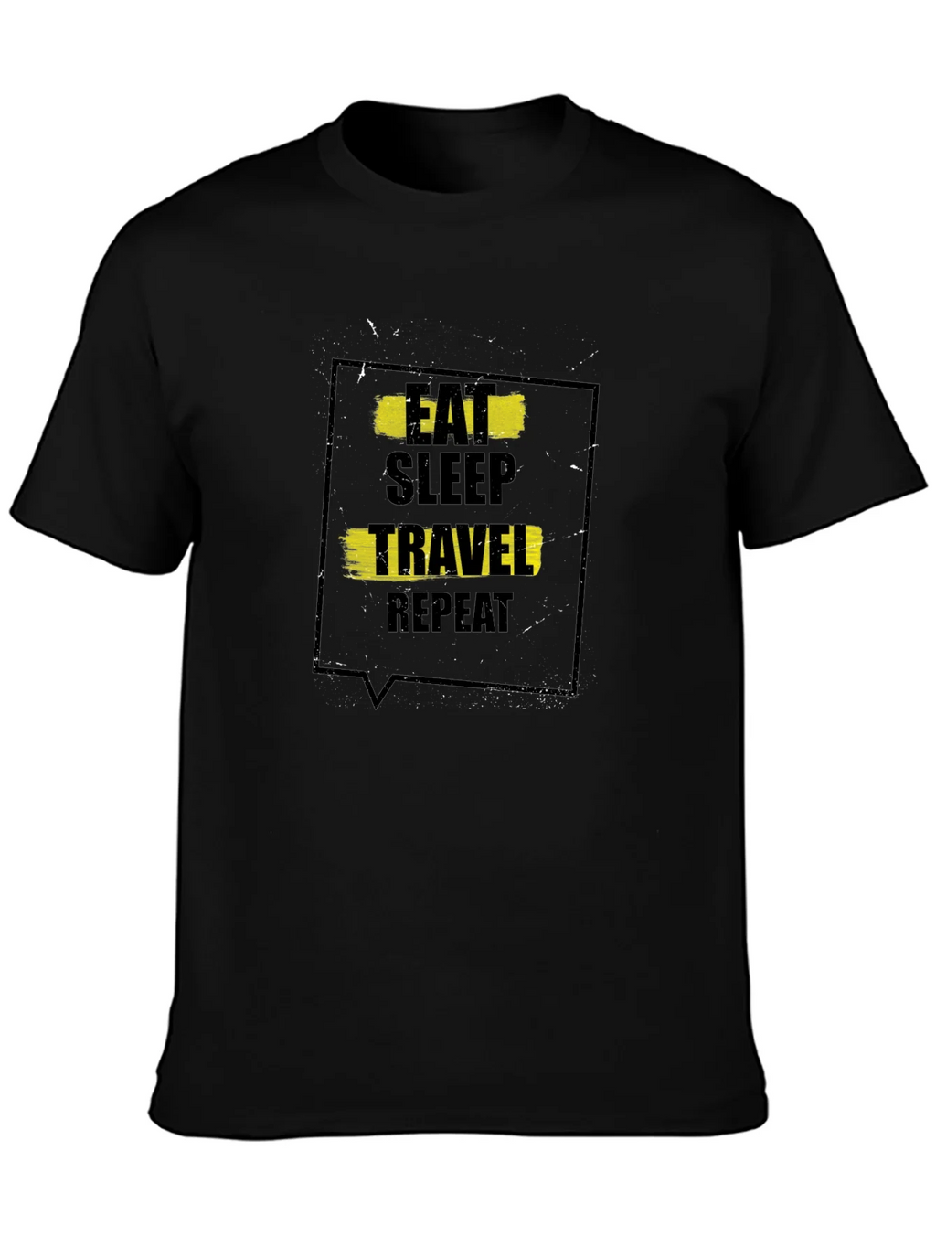 Eat Sleep Travel Repeat Black T-Shirt product image 2