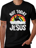 Not Today Jesus T-Shirt Funny Cat Rainbow product image 1