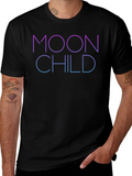 Moon Child Graphic T-Shirt - Black Crew Neck Tee product image 1