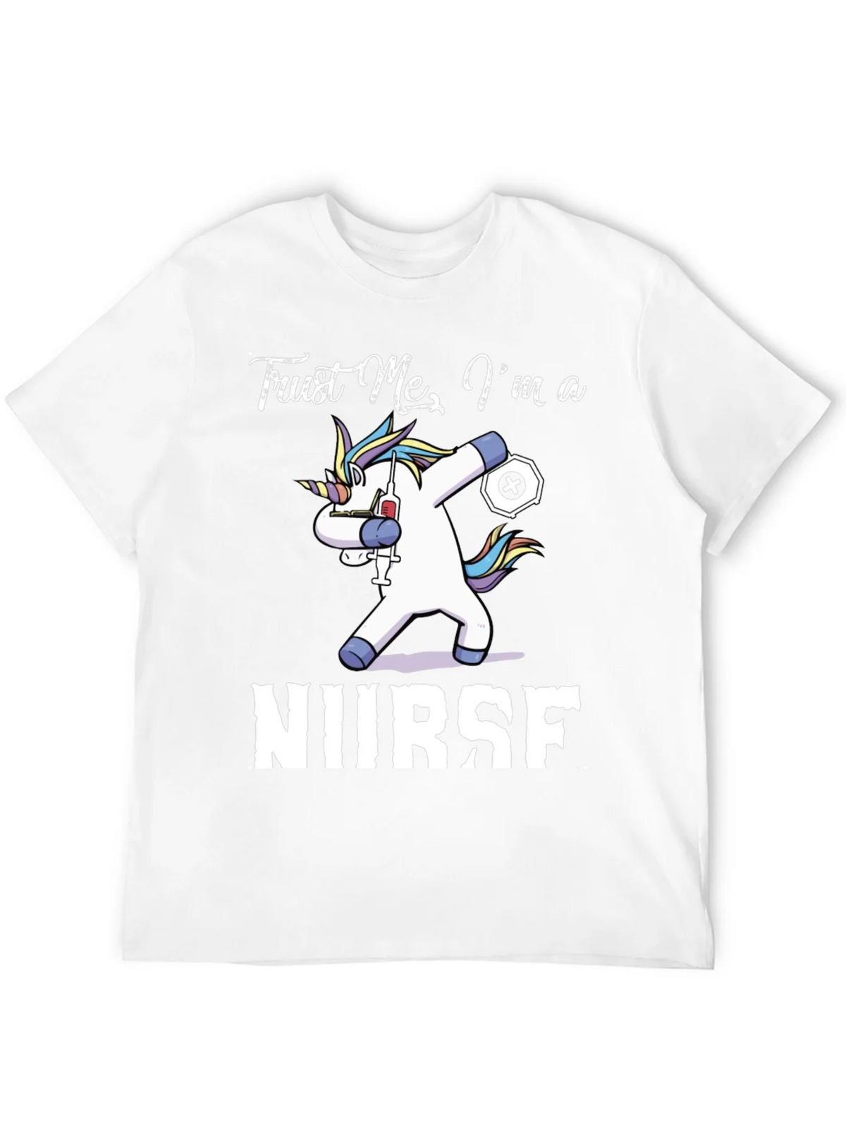 Trust Me Im a Nurse Unicorn Black Graphic Tee product image 7