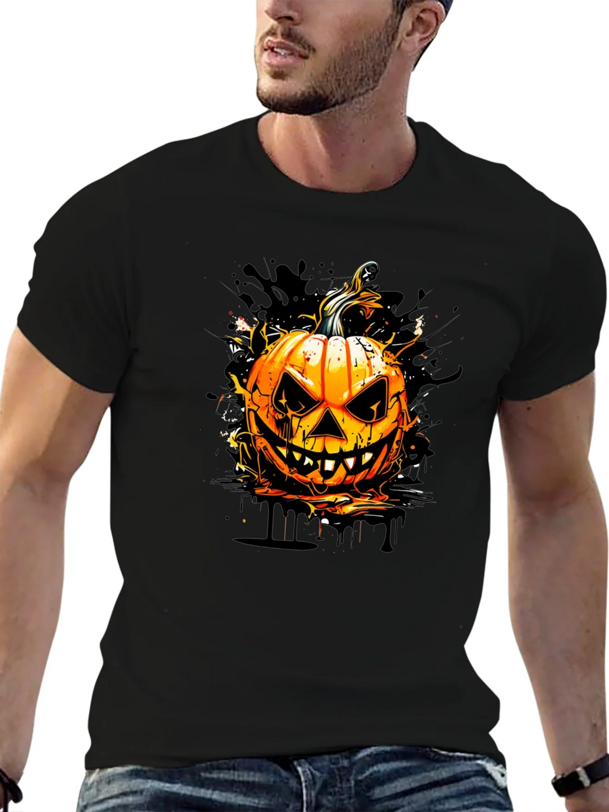 Halloween Pumpkin Graphic Tee - Spooky Season Style product image 5