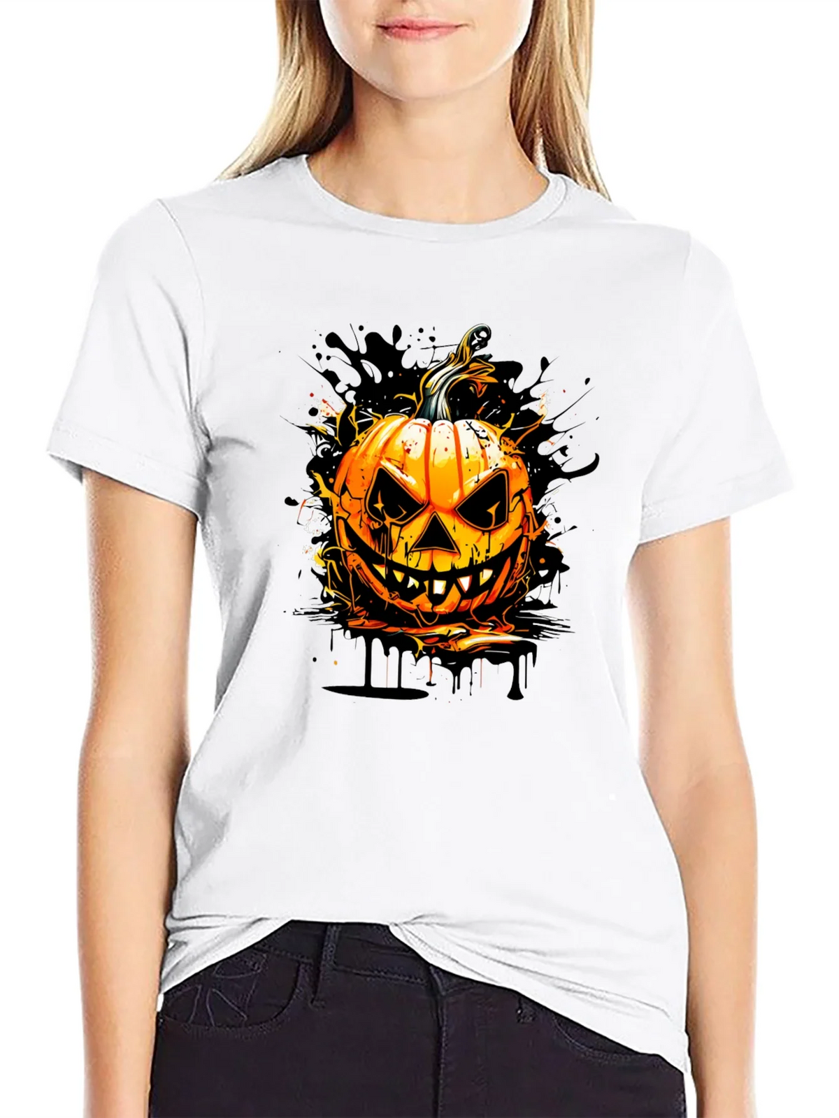 Halloween Pumpkin Graphic Tee - Spooky Season Style product image 7